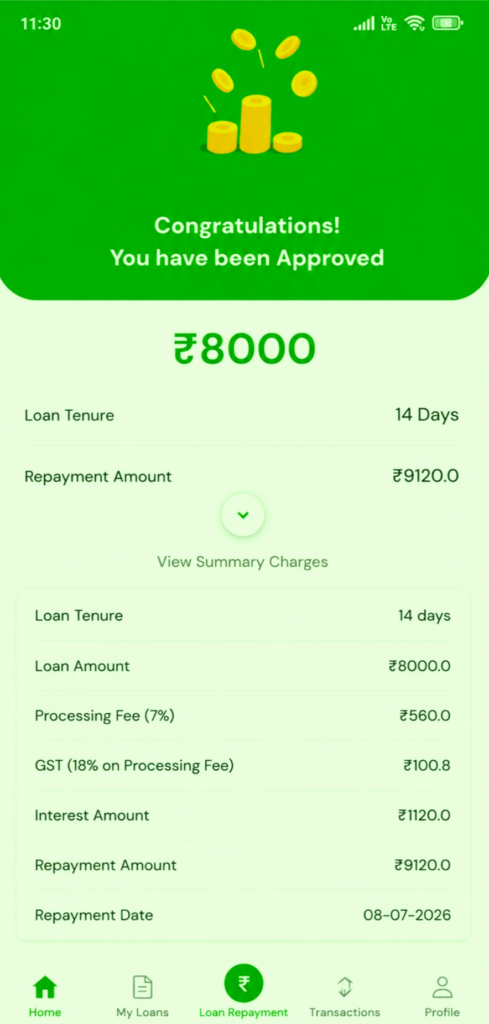 Abhi Money Loan website